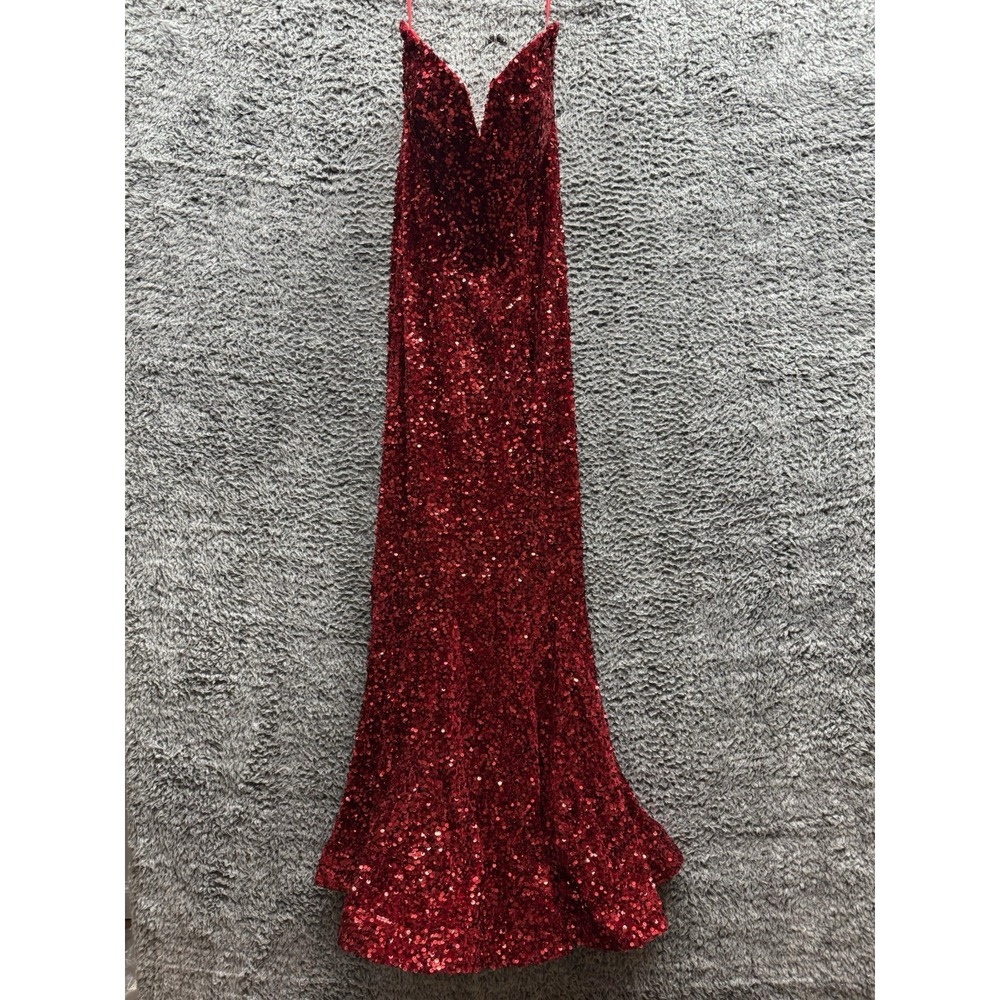 Portia and Scarlett Red Sequin Prom Dress